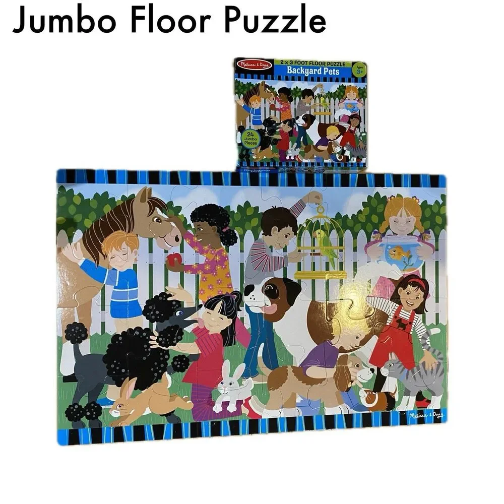 Melissa & Doug Backyard Pets Jumbo Floor Puzzle 24 Pieces 2 x 3 Feet